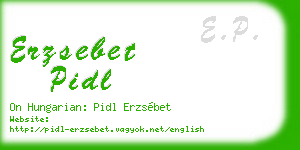 erzsebet pidl business card