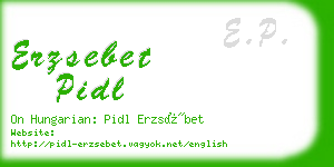 erzsebet pidl business card